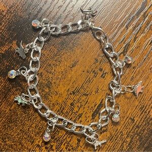 Jurassic Lover Silver Dinosaur Charm Bracelet Handmade